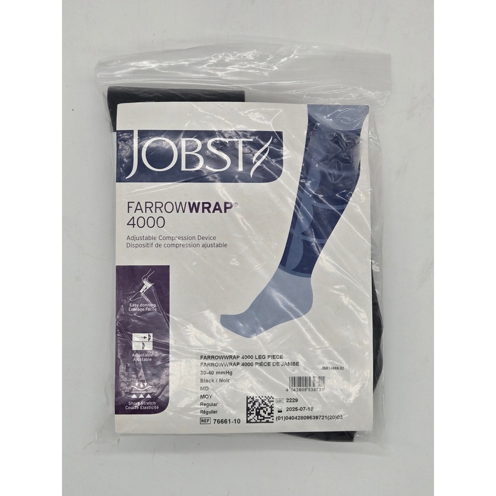 Jobst FarrowWrap 4000 Leg Piece 30-40 mmHg Black Medium Regular 76661-10